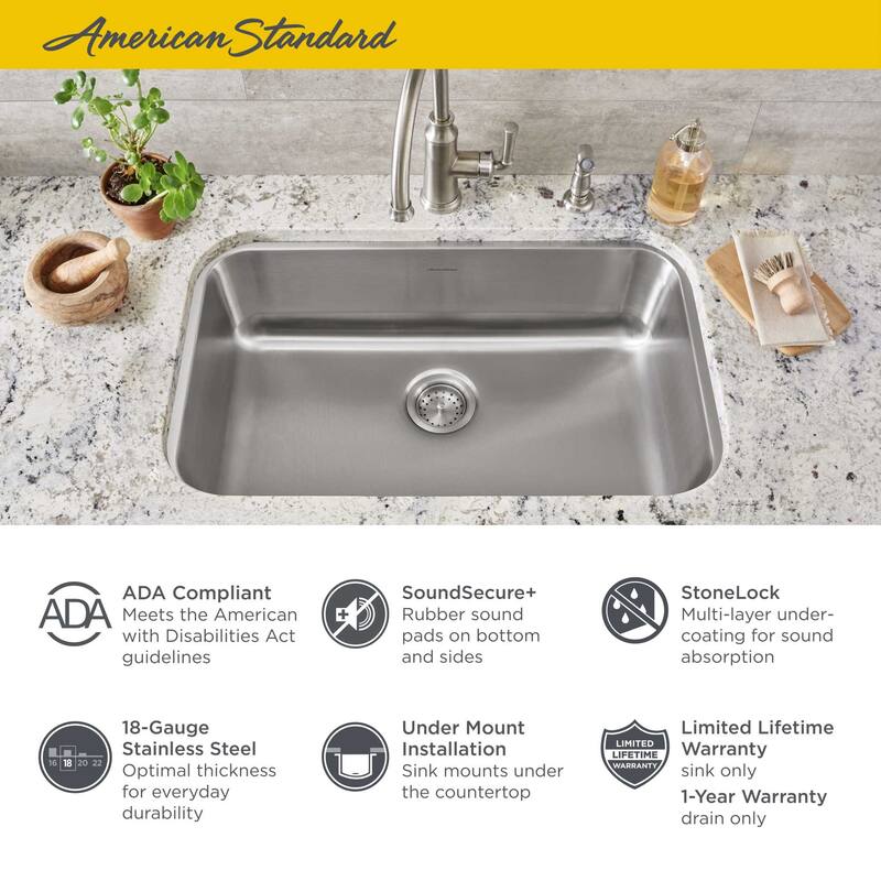 American Standard Portsmouth 29-3/4" Drop In Single Basin Stainless