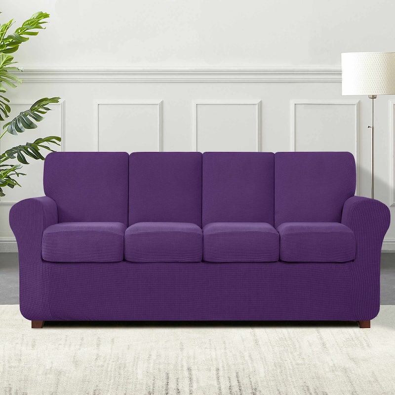 Subrtex 9-Piece Stretch XL Sofa Slipcover Sets with 4 Backrest Cushion Covers and 4 Seat Cushion Covers