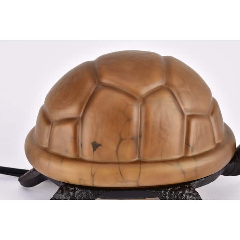 Warehouse of Tiffany Amber Turtle Accent Lamp