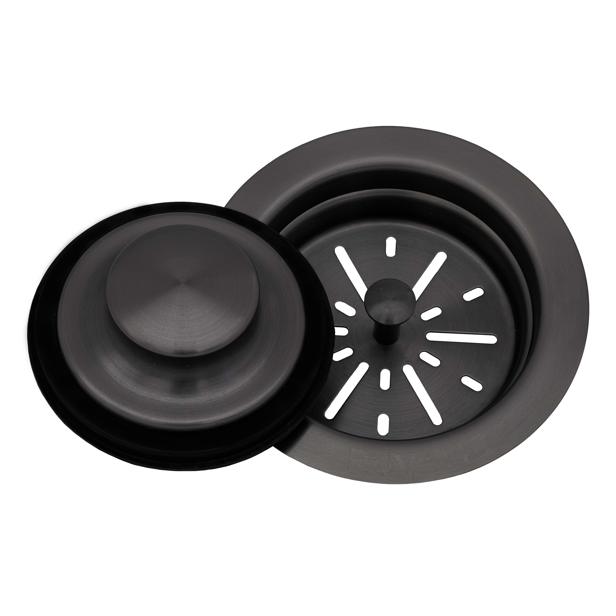 Ruvati Garbage Disposal Flange with Basket Strainer and Stopper - Gunmetal Black Stainless Steel - RVA1042BL - Stainless Steel