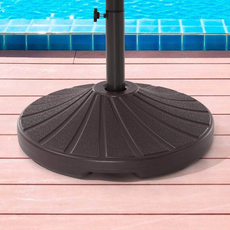 LIVOOSUN 57-90lbs Dark Brown HDPE Plastic Patio Market Umbrella Base - Dark Brown