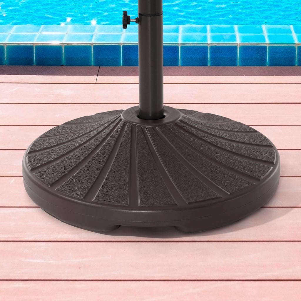LIVOOSUN 57-90lbs Dark Brown HDPE Plastic Patio Market Umbrella Base