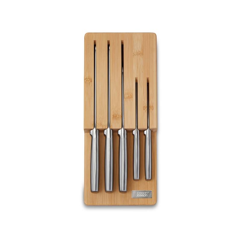 Joseph Joseph Elevate Steel 5-piece Knife Set with In-drawer Bamboo Storage Tray
