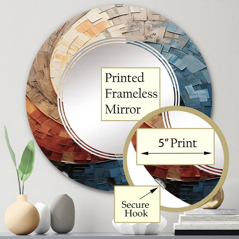 Designart "Collaged Spiral" Abstract Modern Wall Mirror