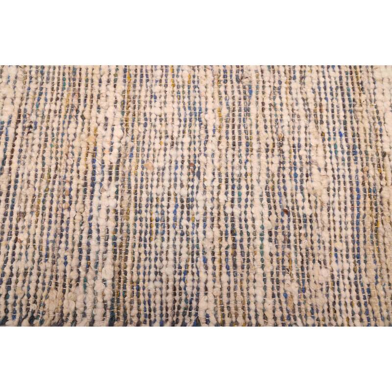 ECARPETGALLERY Braid weave Sienna Ivory Wool Kilim - 9'0 x 12'0