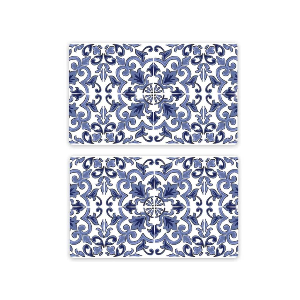 Abode Homewares Canyon Clay Melamine Pet Feeding Placemat - 19" x 11.5" - Indigo - Set of 2