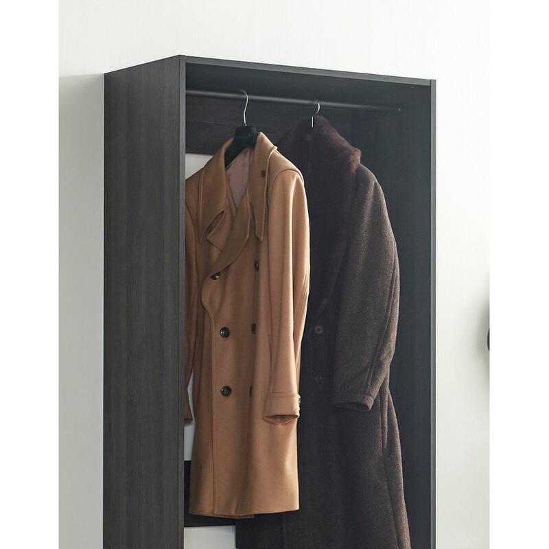 Prosper 32" Gray Wood Walk-in Closet with Two Drawers