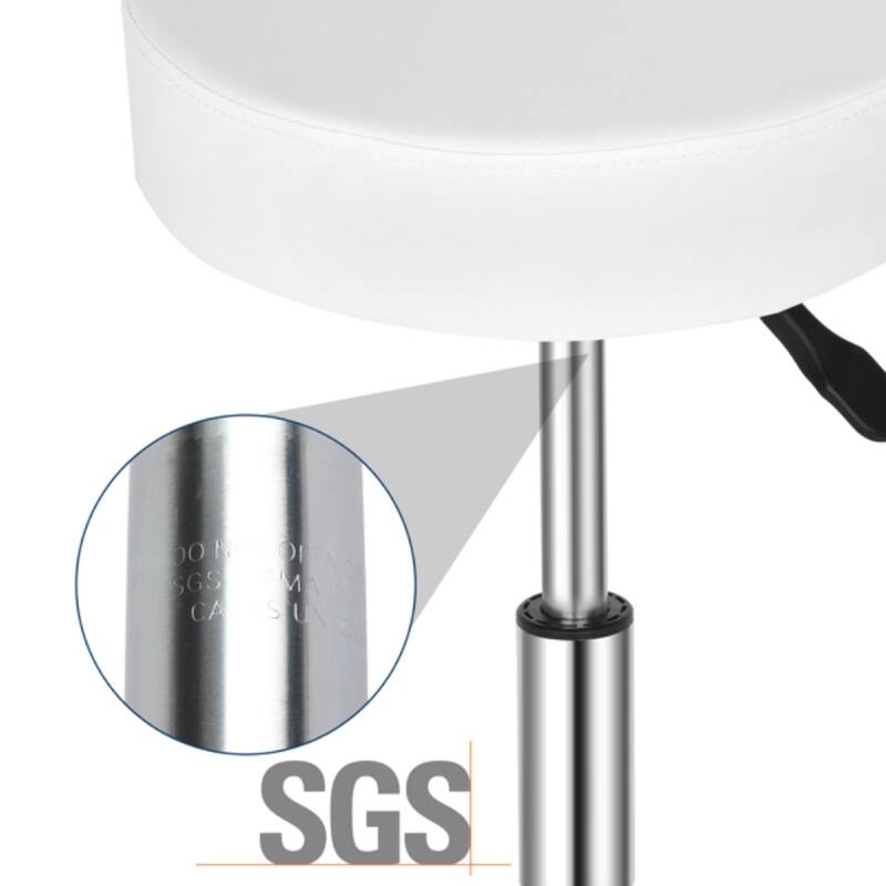Round Stool Ha Ha Feet Rotation Bar Stool White - 13 x 13 x 25.39