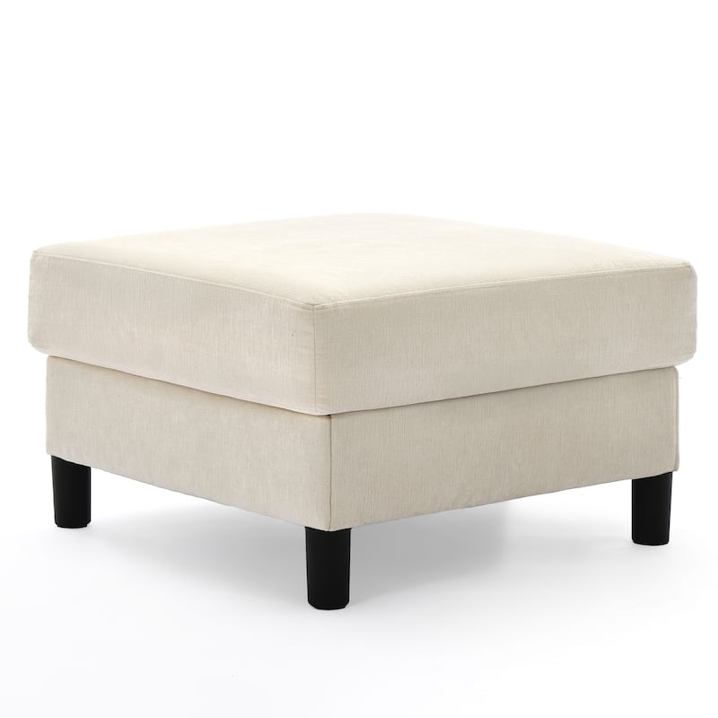 Chenille Upholstered Square Ottoman Footrest