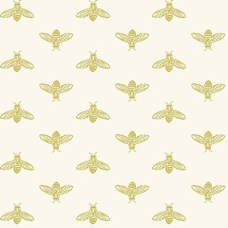 Joules Block Print Bee Antique Gold Wallpaper