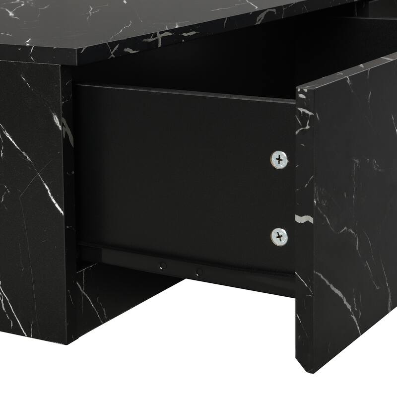 ​Modern Marble Combination TV Stand with 4 Storage Drawers for Living Room Bedroom and Home Theater