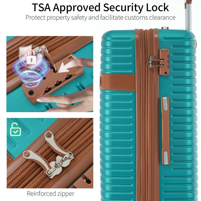4 Piece Luggage Set Suitcase Set, Hardshell Lightweight Expandable Travel Luggage w/ 4 Packing Cubes, TSA Lock, Spinner Wheels