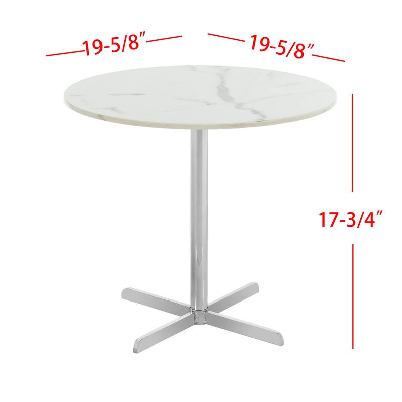 SAFAVIEH Peggy White/ Brass Round Side Table - 19.6" x 19.6" x 17.8" - 20Wx20Dx18H