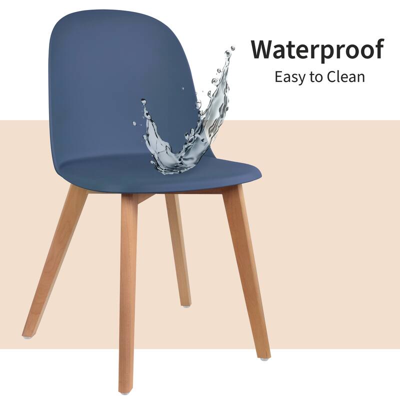 Set of 2 Modern Plastic Side Chairs with Wire Chrome Legs Ergonomic Dining Chairs for Kitchen, Dining Room, Office & Living Room