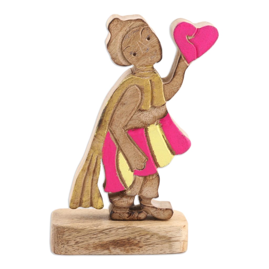Novica Handmade Loving Messenger Wood Sculpture