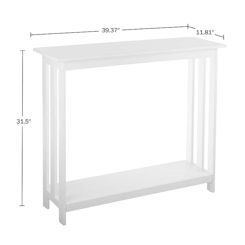 Lavish Home 2-Tier Console Table - 39x11.8in Narrow Entryway Table