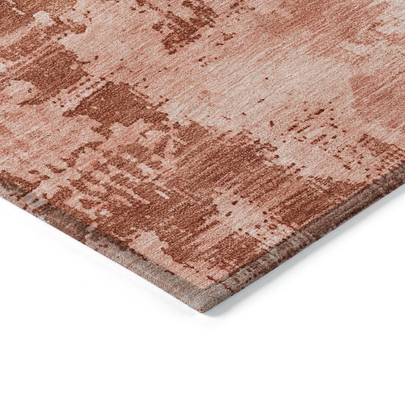 Machine Washable Indoor/ Outdoor Abstract Modern Chantille Rug