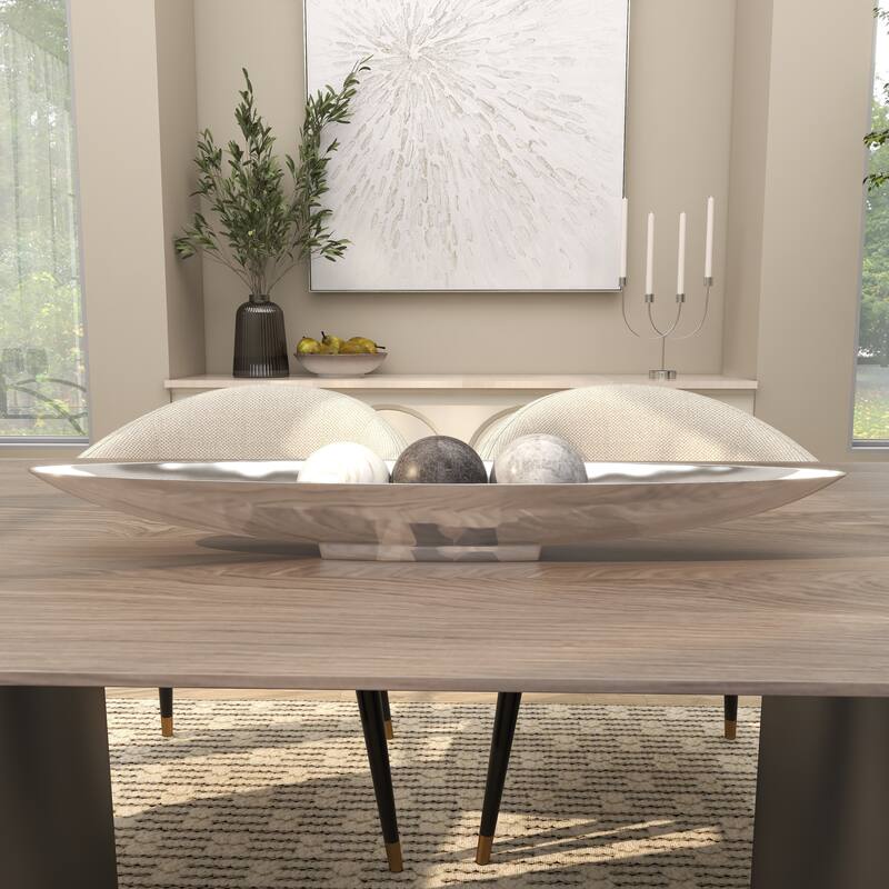 Silver Aluminum Metal Living Room Decor Tray