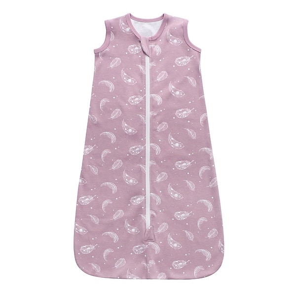 slide 2 of 2, 100% Organic Cotton 0.5tog Sleep Sack - Feather Mauve 0-12 Months
