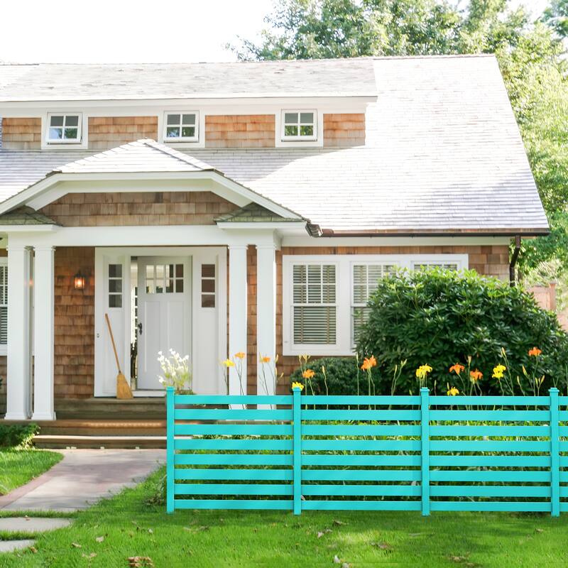 Outdoor Fences That Do Not Require Digging Pits Build A Private Barrier For The Courtyard,4-Panel - 39.3 in. W x 35.6 in. H - Aruba Blue-pieces of 4