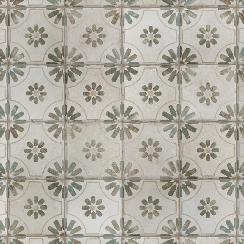Merola Tile Kings Blume Sage 17-5/8" x 17-5/8" Ceramic Floor and Wall Tile