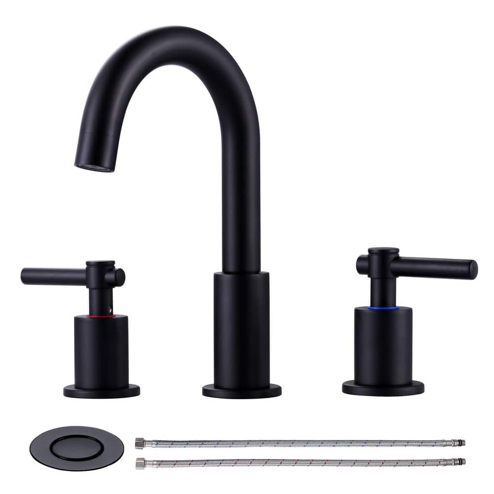 WOWOW Widespread 8 in. Double Handle Bathroom Faucet