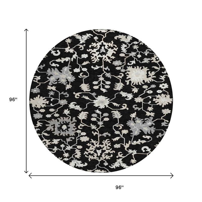 HomeRoots Floral Transitional Rectangle Outdoor Rug