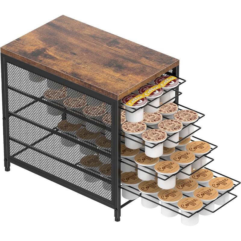 Coffee Pod Drawer for K Cup Storage Drawer Holder - 4-Tier