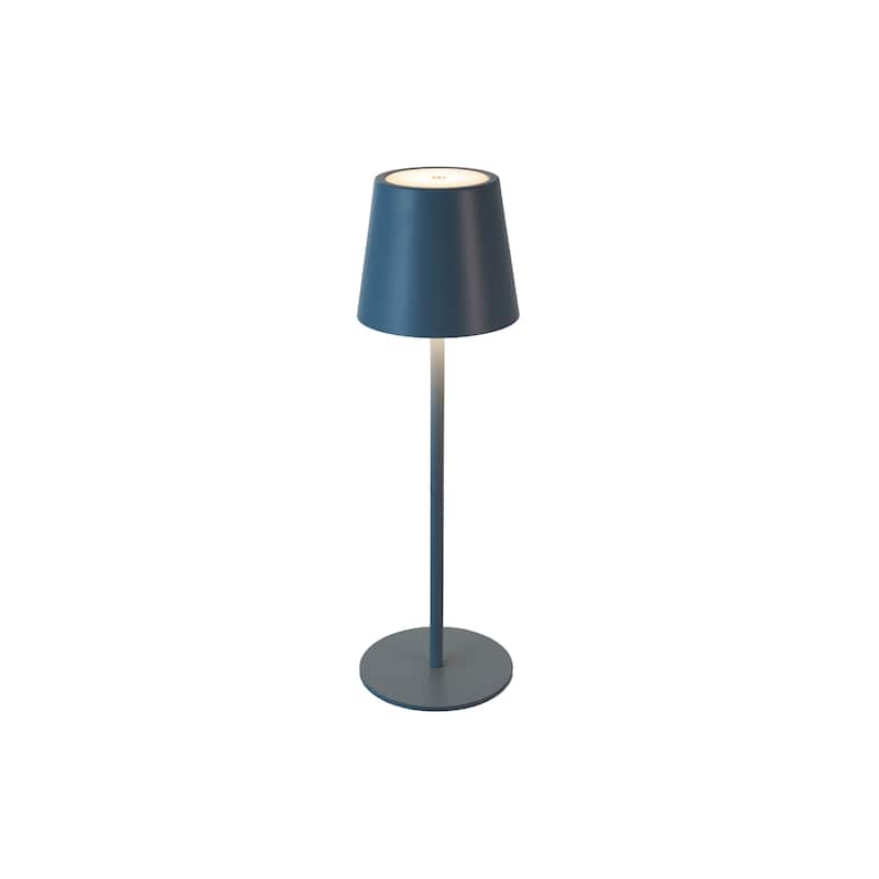 Metal LED Rechargeable Table Lamp with Touch Sensor, Blue - 4.3"L x 4.3"W x 14.5"H