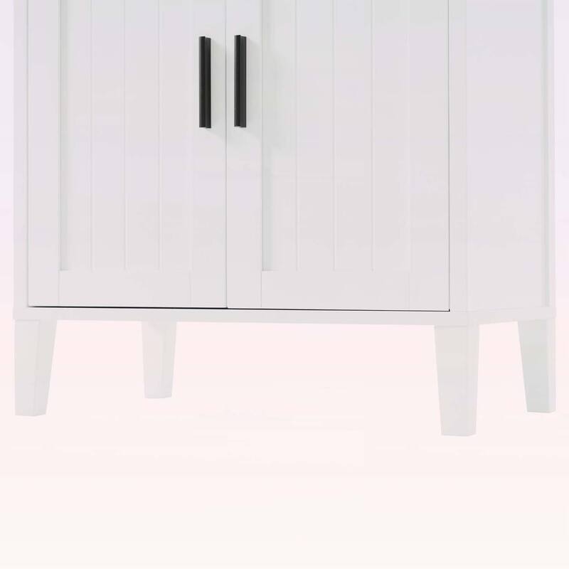 Freestanding Tall Cabinet with Drawer,2 Cabinets,4 Soft-Close Doors,and Adjustable Shelves for Versatile Storage