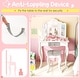 preview thumbnail 21 of 21, Gymax Kids Vanity Set Makeup Table & Chair Tri-folding Mirror Sweet