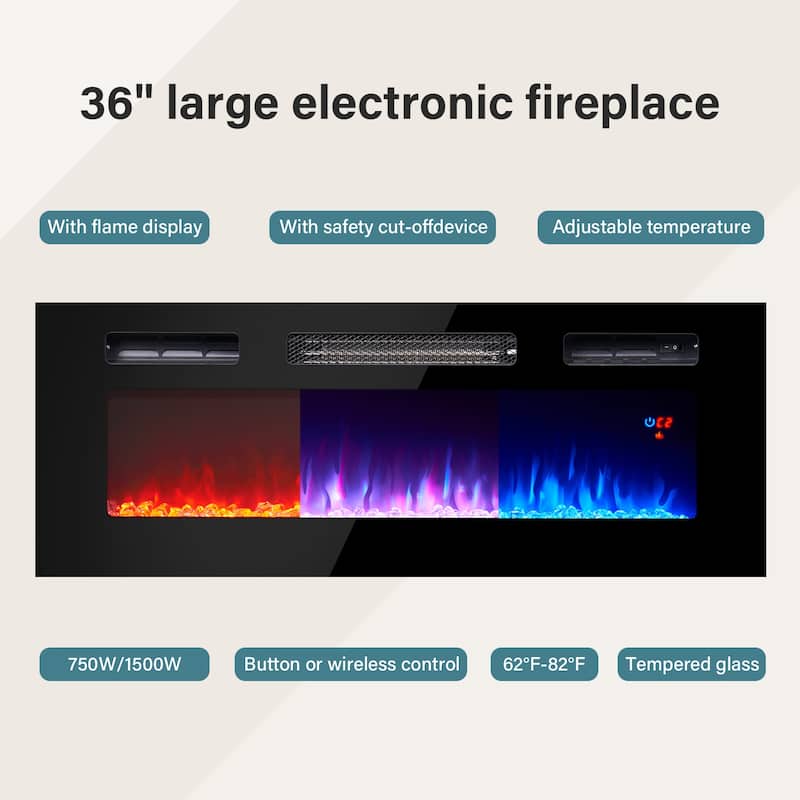 70" Fireplace TV Stand with Electronic Fireplace