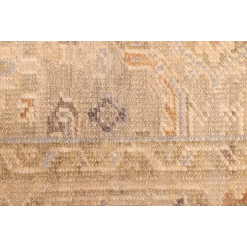 ECARPETGALLERY Hand-knotted Kavya Oushak Light Khaki Wool Rug - 8'11 x 11'8