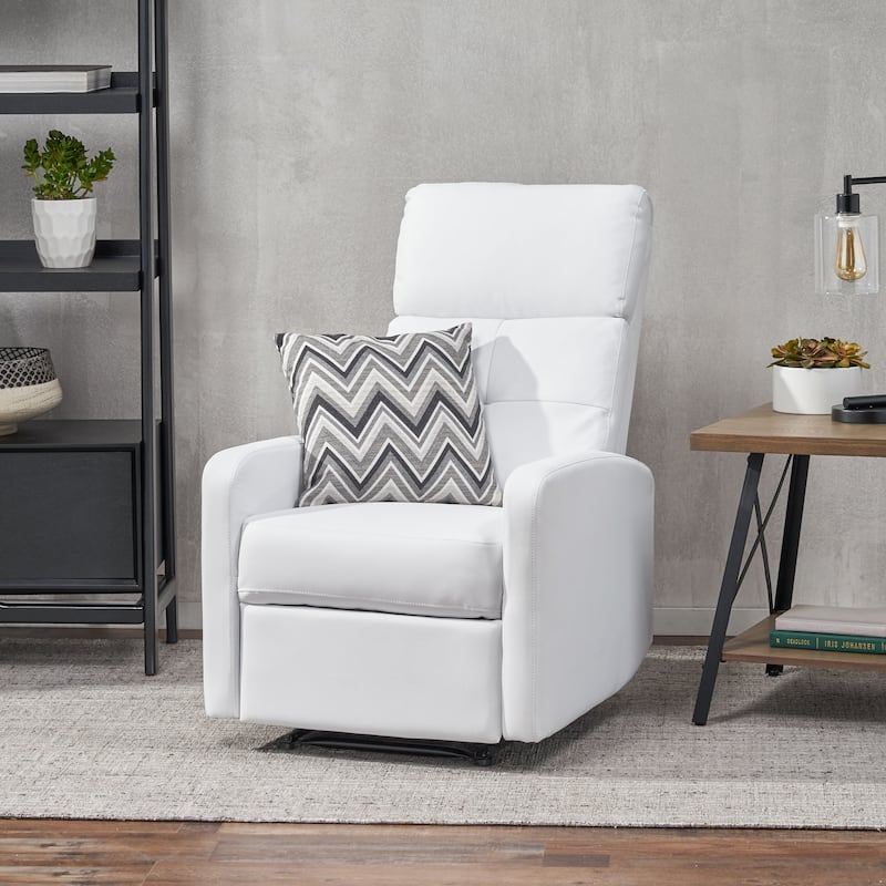 Samedi PU Leather Recliner Club Chair by Christopher Knight Home - White