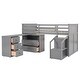 preview thumbnail 16 of 25, Low Study Twin Size Loft Bed with Storage Steps and Movable Desk