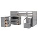 preview thumbnail 16 of 25, Twin Size Pine Wood Loft Bed with Storage Steps, Movable Desk with 5 Drawers, Full-Length Guardrail
