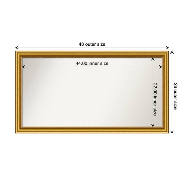 dimension image slide 27 of 93, Wall Mirror Choose Your Custom Size - Extra Large, Townhouse Gold Wood