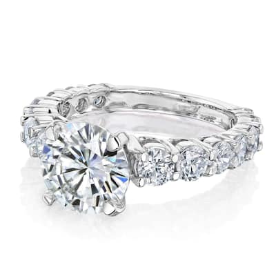 Annello by Kobelli The Lavish 14k Solid Gold 3 1/4 CTW FO Moissanite and Diamond Engagement Ring