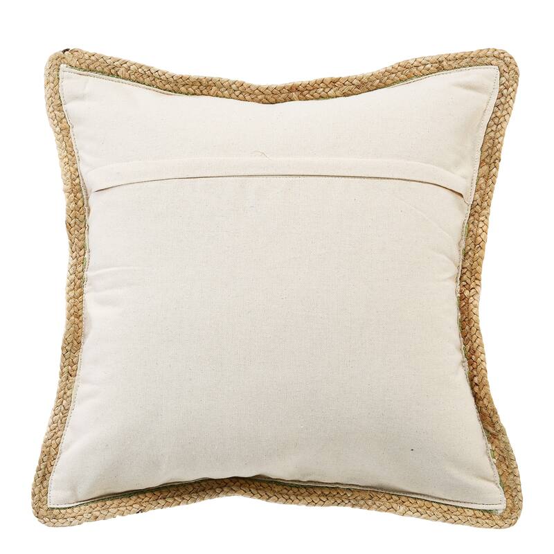Sevita Striped Jute Bordered Throw Pillow