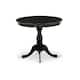 East West Furniture Round Small Dining Table with Pedestal Base (Finish Options)