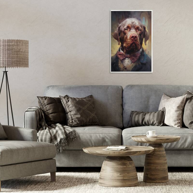 Stupell Dog in Timeless Suit Fashion Wall Plaque Art Design By Wumples