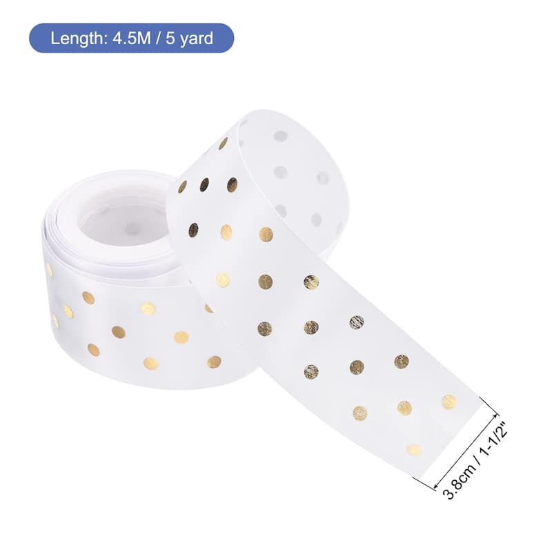 Grosgrain Ribbons 25 Yards Ribbon Bow Decoration for Craft - White - 5 Yards x 1-1/2 Inch
