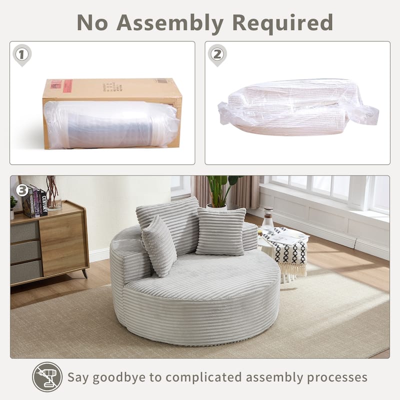 Sectional Modular Daybed Couch, Round Sofa Bed with Memory Foam, Sleeper Sofa with Removable Cushions