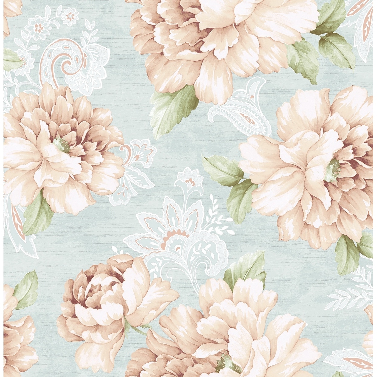 Seabrook Designs Canary Paisley Floral Unpasted Wallpaper