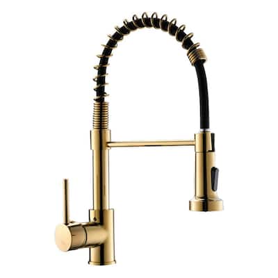 2-Function 1-Handle Pull Down Spray Swivel Kitchen Faucet - 16.3-in H
