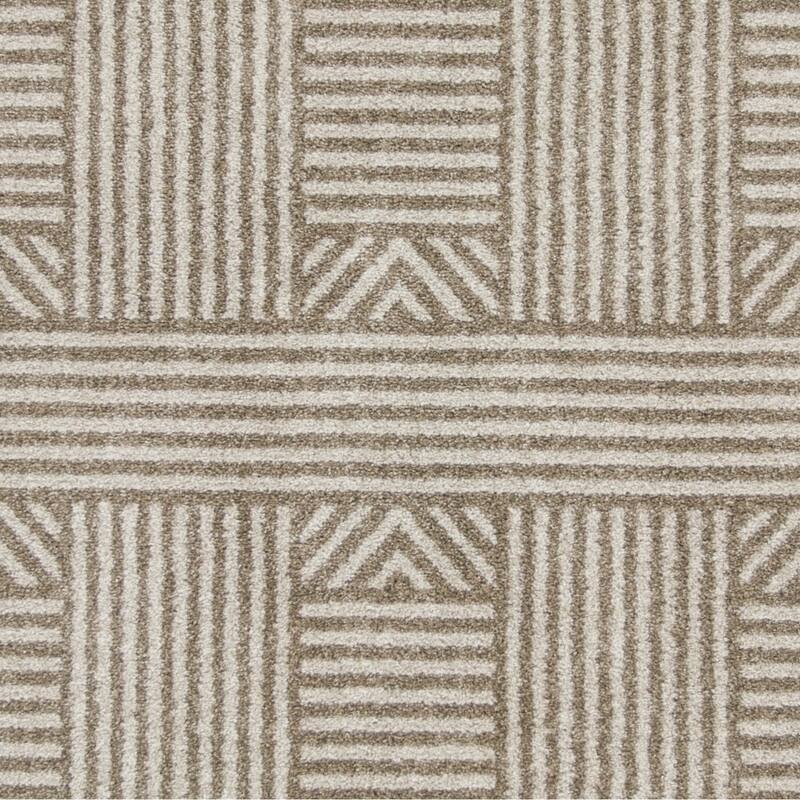 Domani Lesedi Beige Geometric Weave Outdoor Area Rug - 23" x 45" - Beige
