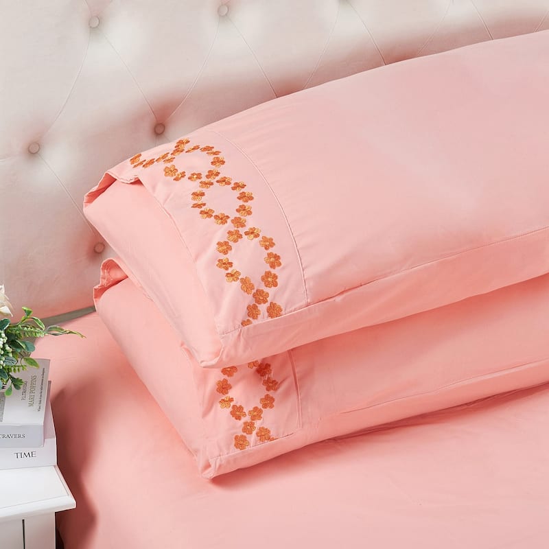 Serenta 4-piece Luxury Embroidered Bed Sheet Set