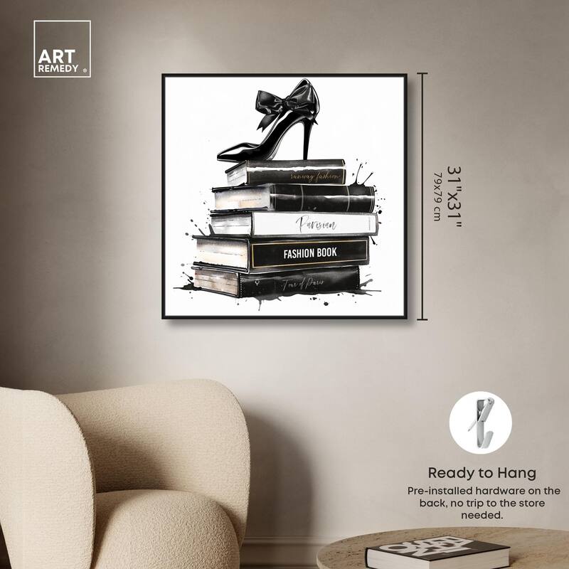 Classic Book Stack Canvas by Art Remedy