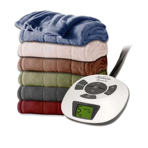 Sunbeam Channeled Velvet Plush Electric Heated Blankets Twin Full Queen King Bed Bath Beyond 13027191