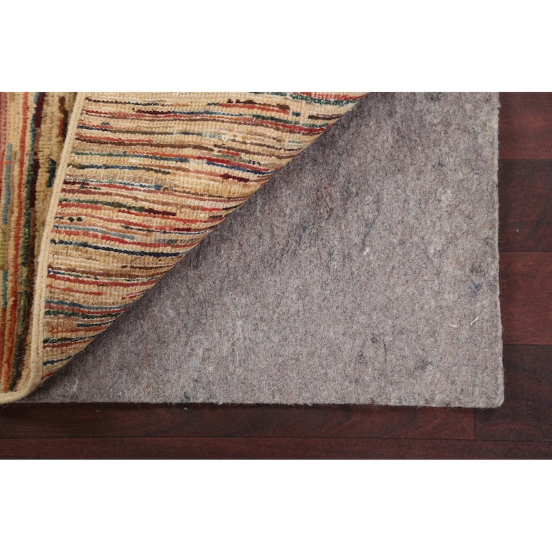 Gabbeh Kashkoli Contemporary Area Rug Hand-knotted Striped Wool Carpet - 1'11" x 2'10"